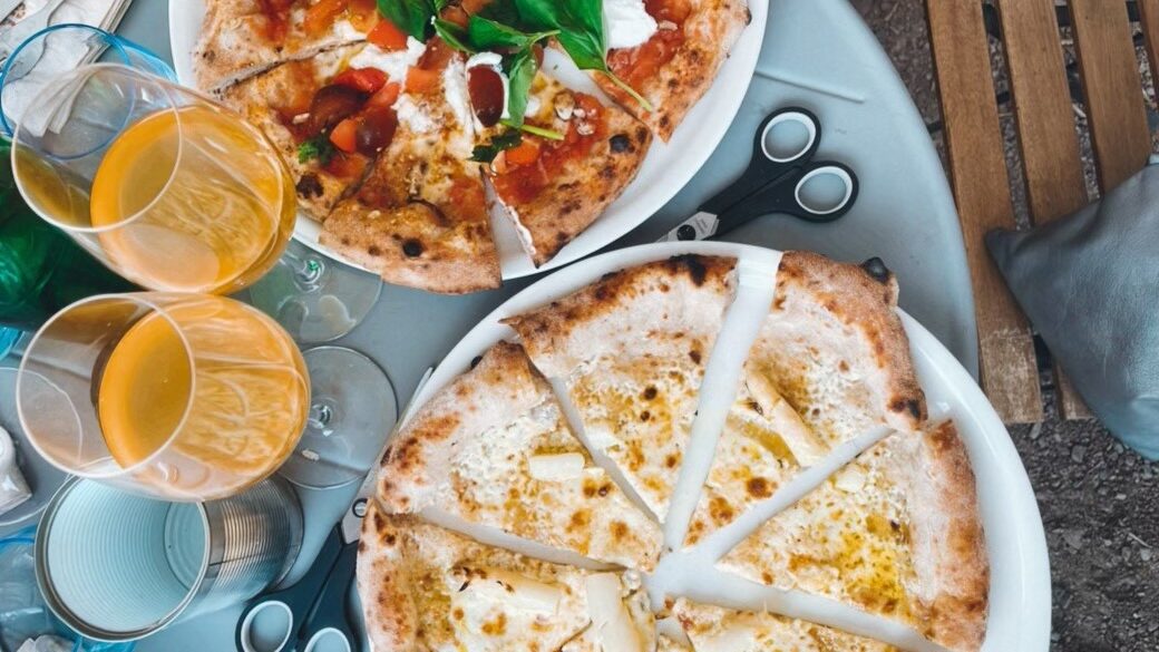 pizza and wine